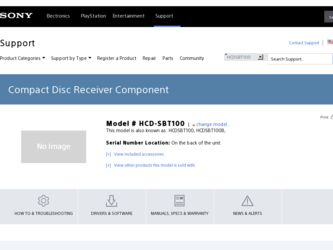 HCD-SBT100 driver download page on the Sony site