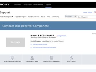 HCD-SHAKE5 driver download page on the Sony site