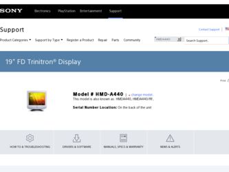 HMD-A440 driver download page on the Sony site