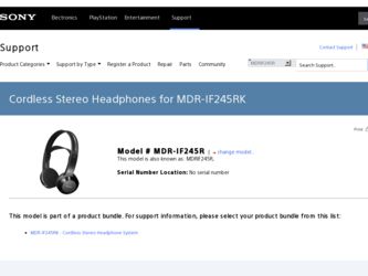 MDR-IF245R driver download page on the Sony site