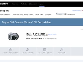MVCCD300 driver download page on the Sony site