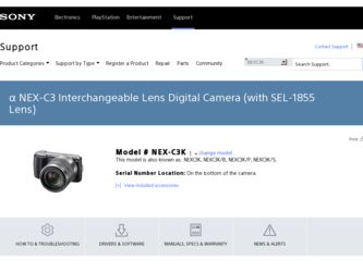NEX-C3K driver download page on the Sony site
