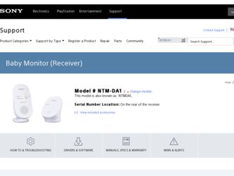 NTM-DA1 driver download page on the Sony site
