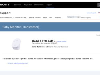 NTM-DA1T driver download page on the Sony site