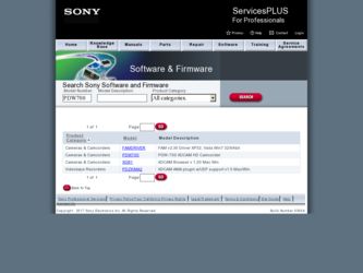 PDW700 driver download page on the Sony site