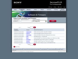 PDWF75 driver download page on the Sony site