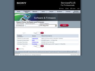 PDWHD1500 driver download page on the Sony site