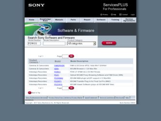 PDWU1 driver download page on the Sony site