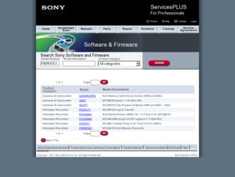 PMW-EX3 driver download page on the Sony site