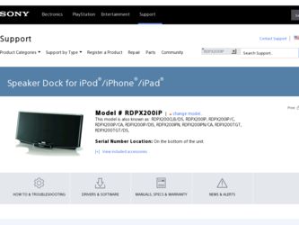 RDP-X200iPN driver download page on the Sony site
