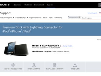 RDP-XA900iPN driver download page on the Sony site