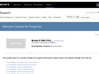 RM-PJ24 driver download page on the Sony site