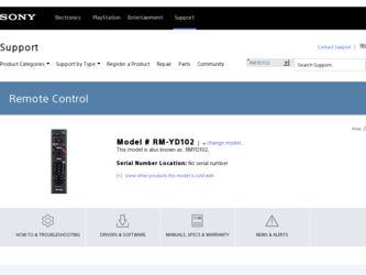 RM-YD102 driver download page on the Sony site