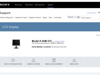 SDM-S73 driver download page on the Sony site