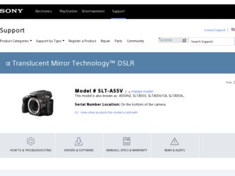 SLT-A55V driver download page on the Sony site