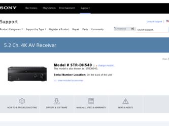 STR-DH540 driver download page on the Sony site