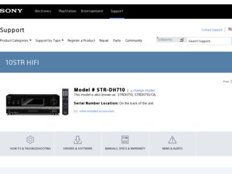 STR-DH710 driver download page on the Sony site