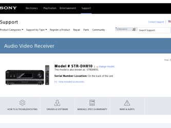 STR-DH810 driver download page on the Sony site