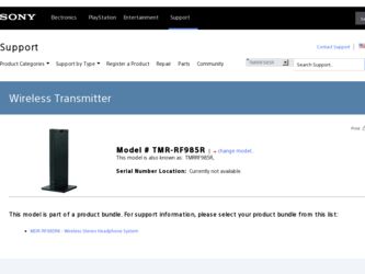 TMR-RF985R driver download page on the Sony site