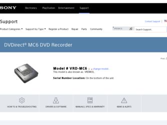 VRDMC6 driver download page on the Sony site
