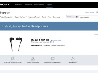 XBA-H1 driver download page on the Sony site