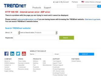 TEM100-56R driver download page on the TRENDnet site