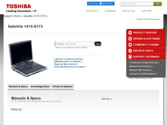 1415-S173 driver download page on the Toshiba site