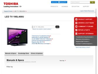 19SL400U driver download page on the Toshiba site