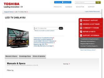 24SL415U driver download page on the Toshiba site