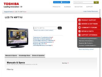 40FT1U driver download page on the Toshiba site