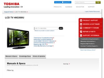 46G300U driver download page on the Toshiba site