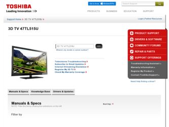 47TL515U driver download page on the Toshiba site