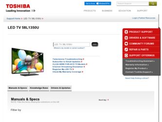 58L1350U driver download page on the Toshiba site