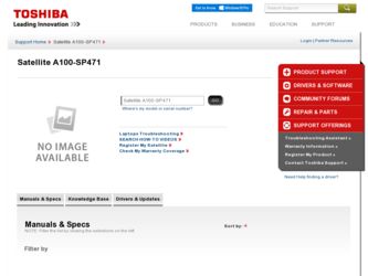 A100-SP471 driver download page on the Toshiba site