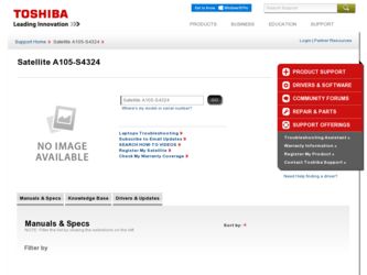 A105 S4324 driver download page on the Toshiba site