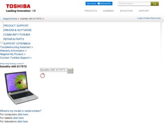 A80-S178TD driver download page on the Toshiba site