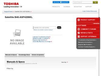 B40-ASP4206KL driver download page on the Toshiba site