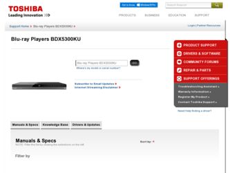 BDX5300KU driver download page on the Toshiba site
