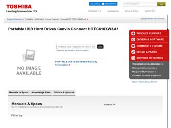 HDTC610XW3A1 driver download page on the Toshiba site