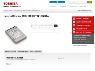 HDTS212XZSTA driver download page on the Toshiba site