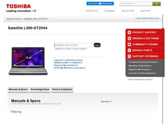 L500-ST2544 driver download page on the Toshiba site
