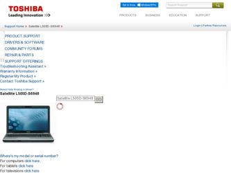 L505D-S6948 driver download page on the Toshiba site