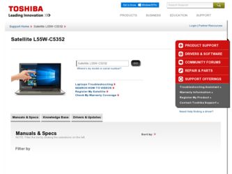L55W-C5352 driver download page on the Toshiba site