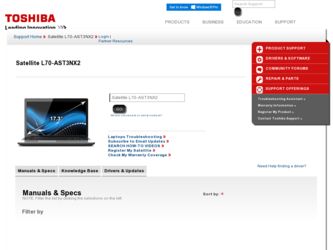 L70-AST3NX2 driver download page on the Toshiba site