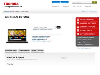 L70-BBT2N22 driver download page on the Toshiba site
