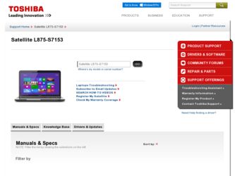 L875-S7153 driver download page on the Toshiba site