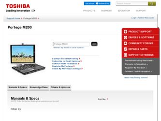 M200 driver download page on the Toshiba site