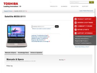 M35X-S111 driver download page on the Toshiba site