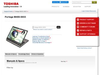 M400-S933 driver download page on the Toshiba site