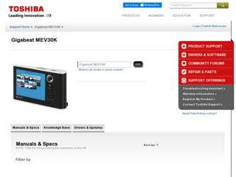 MEV30K driver download page on the Toshiba site